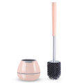 BOOMJOY Toilet Brush and Holder Set, Silicone Toilet Bowl Cleaner Brush, Toilet Scrubber Brush with Tweezers for Bathroom Cleani