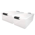 HOMZ 64-Quart Clear Plastic Stackable Storage Bin with Lid Container Box with Latching Handles for Home Garage Organization, Cle