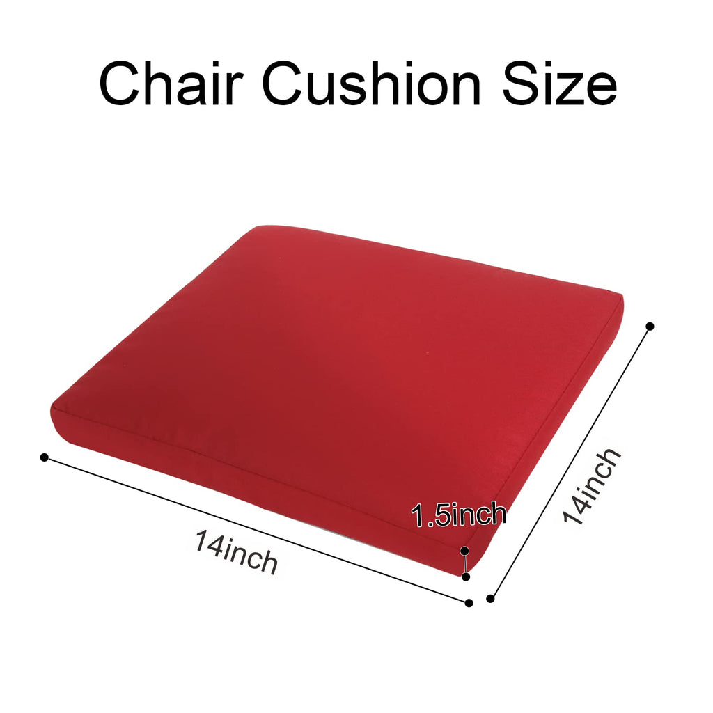Gueglsa Outdoor Bar Stool Cushions Square 14 Inch,Non Slip Square Seat Pad With Ties 14X14In,Waterproof Chair Cushions For Bar S