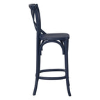 Modway Gear X-Back Wood Counter Bar Stool In Midnight Blue
