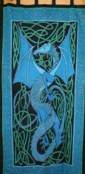 Celtic Dragon Tab Top Curtain-Drape-Door Panel-Blue