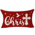Niditw Winter Gift Merry Christmas Christ Prayer Angel Cross Decorative Lumbar Red Throw Pillow Cover Cushion Case For Couch Liv