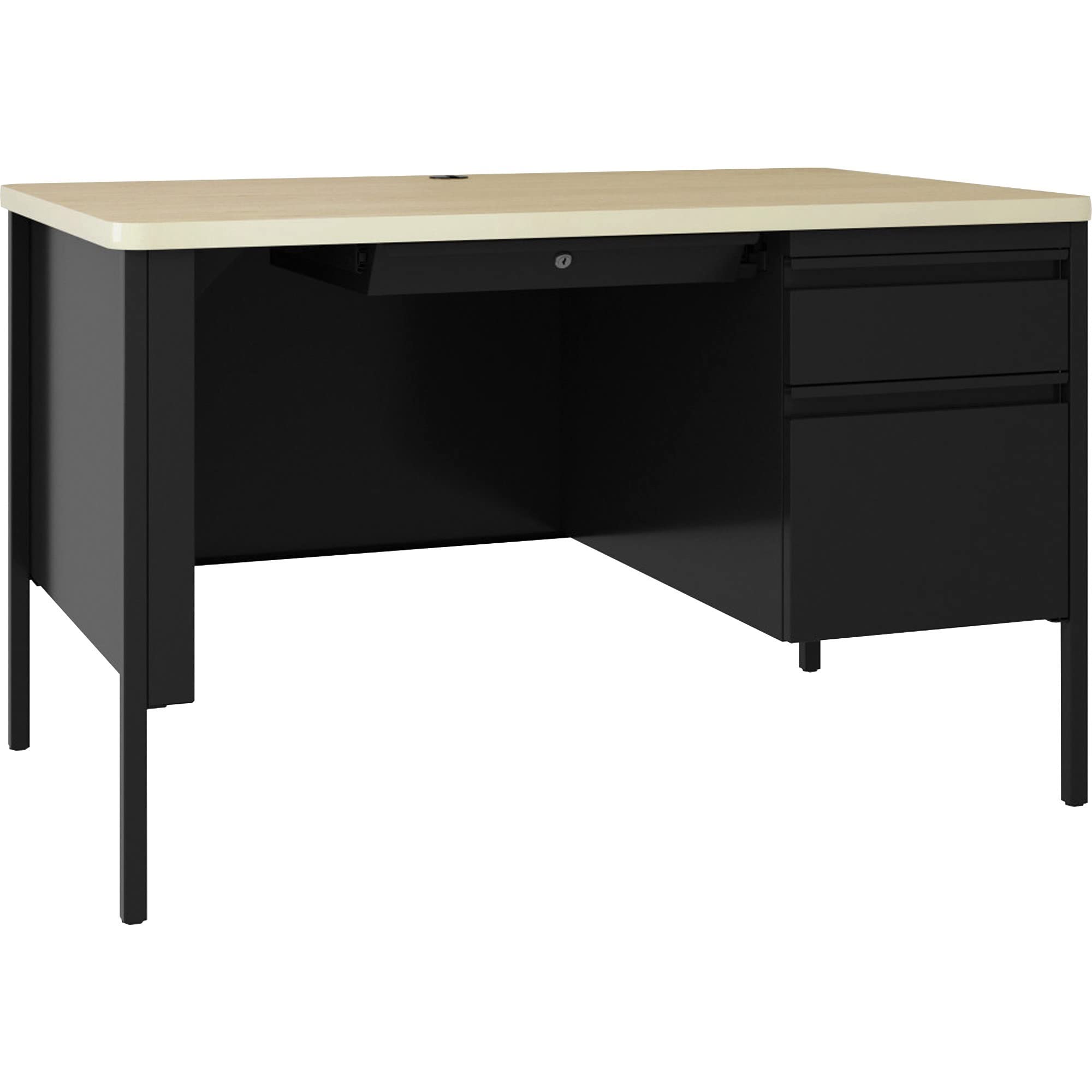 Lorell Fortress Series 48" Right Pedestal Desk - 48" x 29.5" x 30"