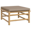 vidaXL Outdoor Corner Sofa with Taupe Cushions, Modular Furniture Set, Bamboo with Natural Finish, Comfortable Backrest and Thic