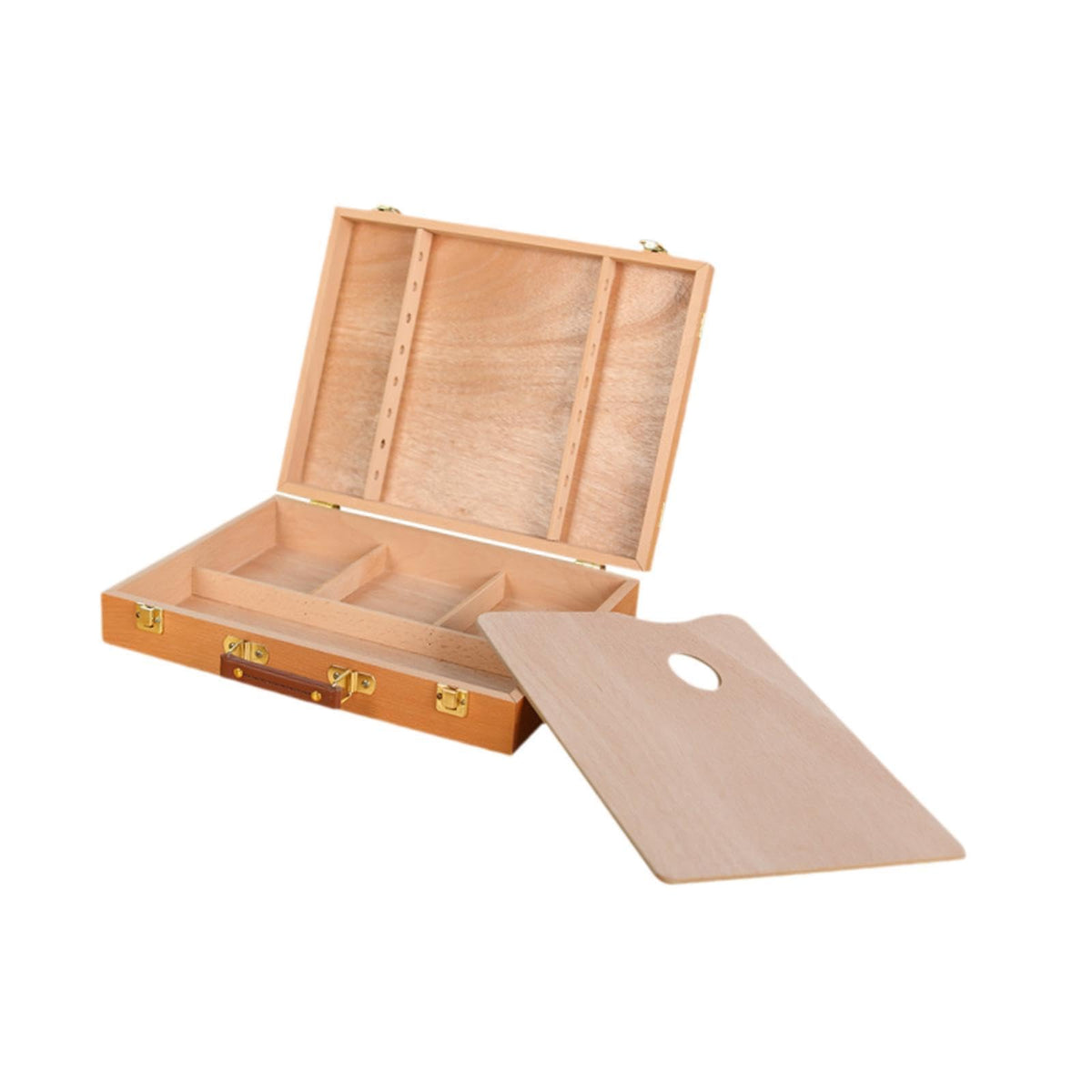 ECOMISTIQArtist Supplies Box Wooden Sturdy Organizer for Brushes Pastel Pencil Stamps|Crafts|MultiPurpose Craft Supplies|Organi
