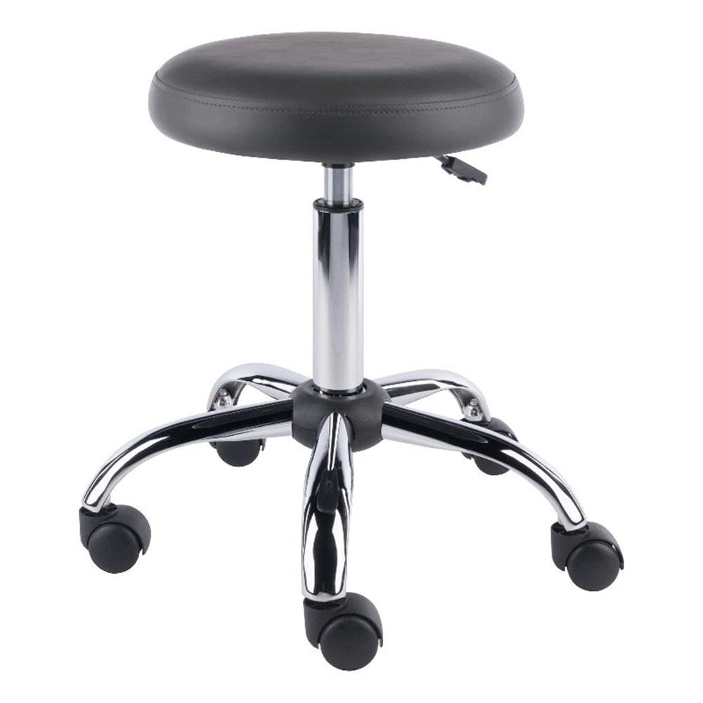 Winsome Wood Clyde Adjustable Cushion Seat Swivel Stool - Charcoal and Chrome