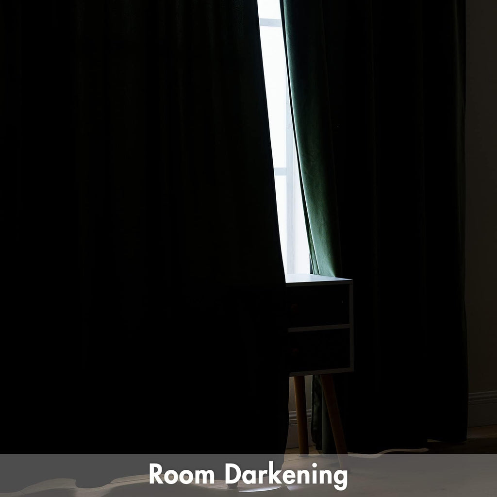 Miulee Olive Green Velvet Curtains Thermal Insulated Blackout Curtain Drapes For Bedroom Living Room Darkening 102 Inches Long Curtains Panels Rod Pocket Set Of 2