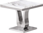 Best Quality Furniture 3 Piece Coffee End Tables Set, White, Silver