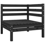 vidaXL Solid Pinewood Patio Lounge Set 8 Piece Garden Outdoor Terrance Backyard Furniture Set Wooden Lounge Sofa Seating Chair Seat Black