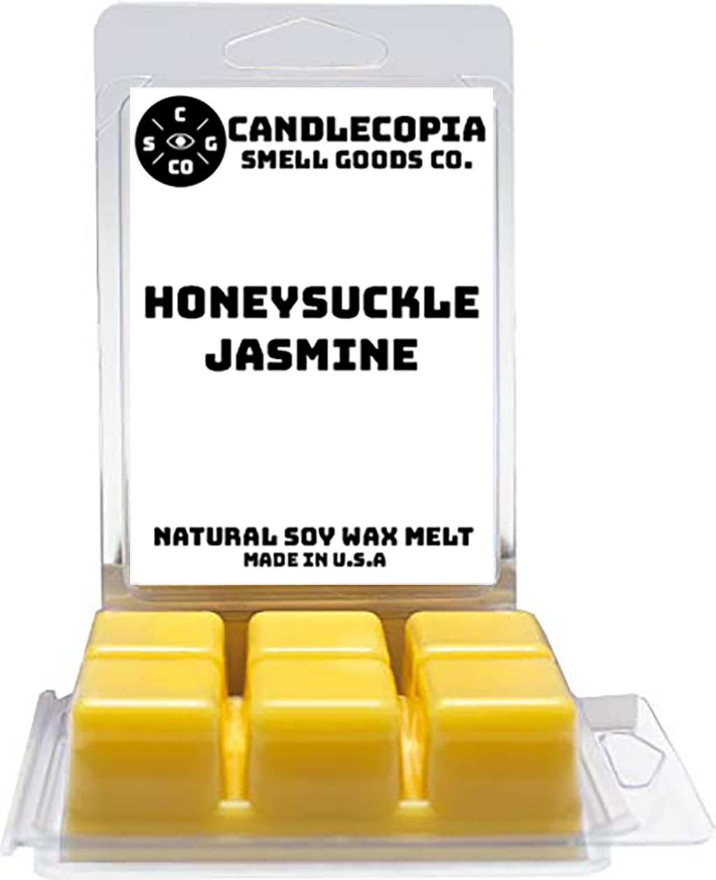 Candlecopia Honeysuckle Jasmine Strongly Scented Hand Poured Vegan Wax Melts, 12 Scented Wax Cubes, 6.4 Ounces in 2 x 6-Packs