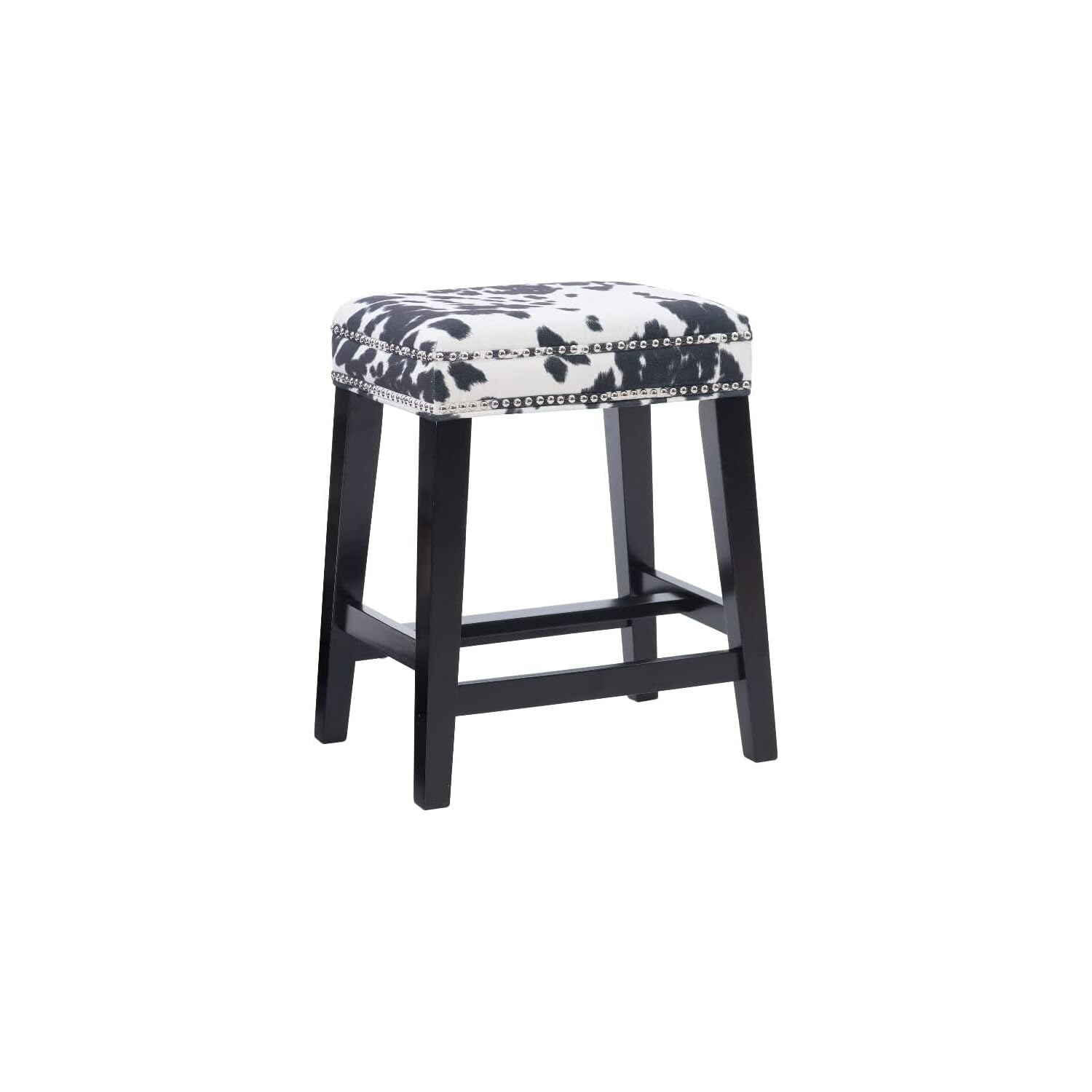 Linon Walt Brown Cow Print Counter Stool