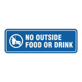 Standard No Outside Food Or Drink Door/Wall Sign - Blue - Large 1 Pack
