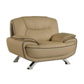 HomeRoots 40 Sleek Beige Leather Chair