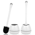 Toilet Brush and Holder, 2 Pack Toilet Bowl Brush and Holder with Long Handle, Plastic Holder Easy to Hide, Drip-Proof, Easy to 