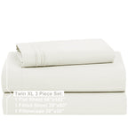 Nestl Twin Xl Sheets Set - 3 Piece Twin Xl Bed Sheets, Deep Pocket, Hotel Luxury, Extra Soft, Breathable And Cooling, Off White Twin Xl Sheet Set