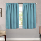 H.Versailtex Blackout Curtains Thermal Insulated Window Treatment Panels Room Darkening Blackout Drapes For Living Room Back Tab/Rod Pocket Bedroom Draperies, 52 X 45 Inch, Aqua, 2 Panels