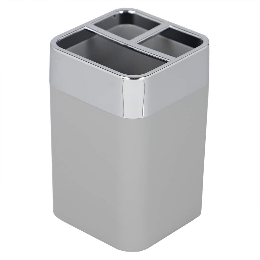 Home Basics TH35007 Toothbrush Holder, Grey