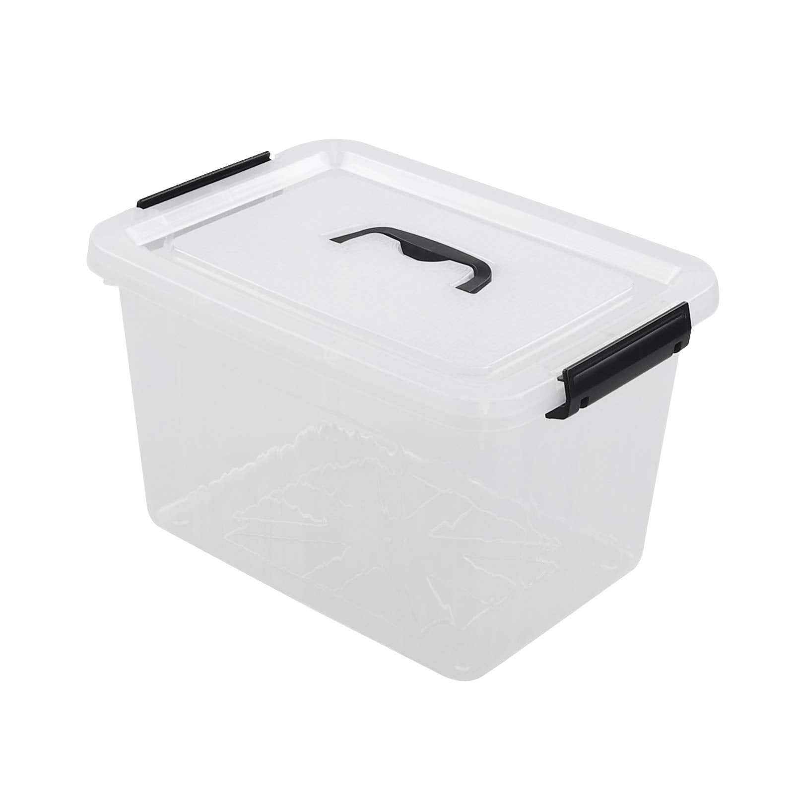 Idomy 1-Pack Clear Plastic Storage Latch Box with Lids, 10 L Storage Bin with Handle