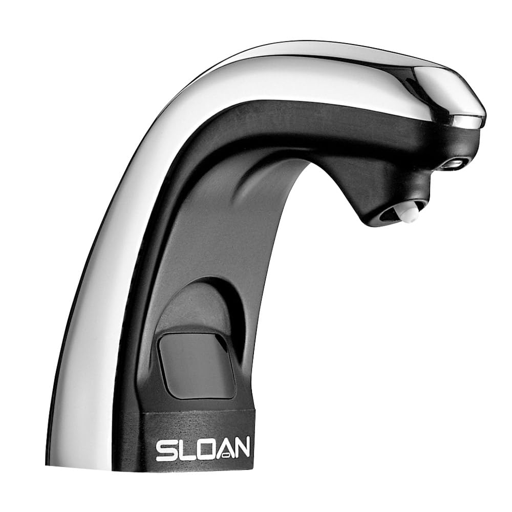 Sloan ESD-250 Deck-Mounted Liquid Soap Dispenser - Infrared Sensor Activated, Polished Chrome Finish, Battery-Powered, Modular O