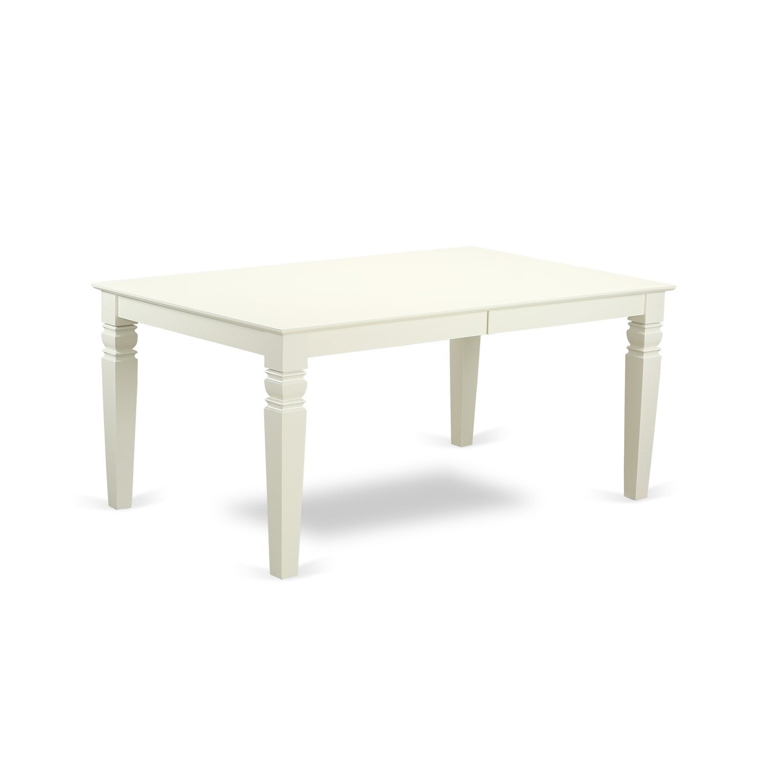 East West Furniture Lgno9-Lwh-W 9 Piece Dining Table Set Includes A Rectangle Dinner Table With Butterfly Leaf And 8 Dining Room Chairs, 42X84 Inch, Linen White