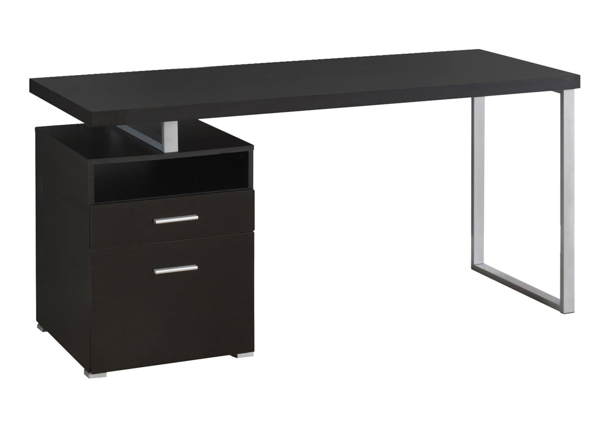 Monarch Specialties I 7145 Computer Writing Desk For Home & Office Laptop Table With Drawers Open Shelf And File Cabinetleft Or