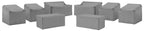 Crosley Furniture Patio Furniture Covers, Waterproof 8-Piece Cover Set for Outdoor Chairs, Loveseats, Tables, Gray
