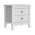 Tuhome Amara Nightstand, Two Drawers, Four Legs White