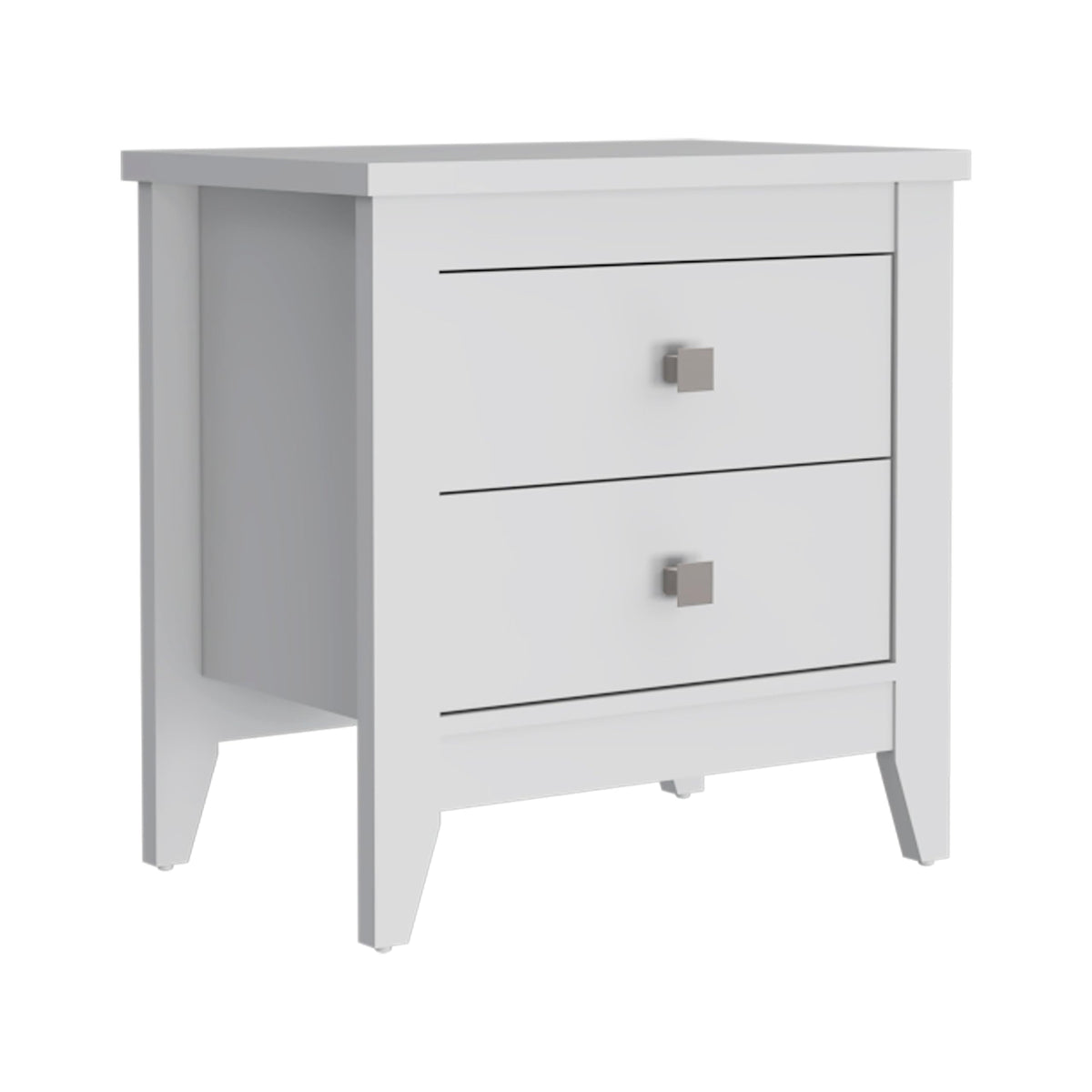 Tuhome Amara Nightstand, Two Drawers, Four Legs White