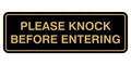 Standard Please Knock Before Entering Sign - Black/Gold - Small 1 Pack