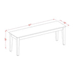 East West Furniture Capri Dining Bench with Wooden Seat, 51x15x18 Inch, Mahogany