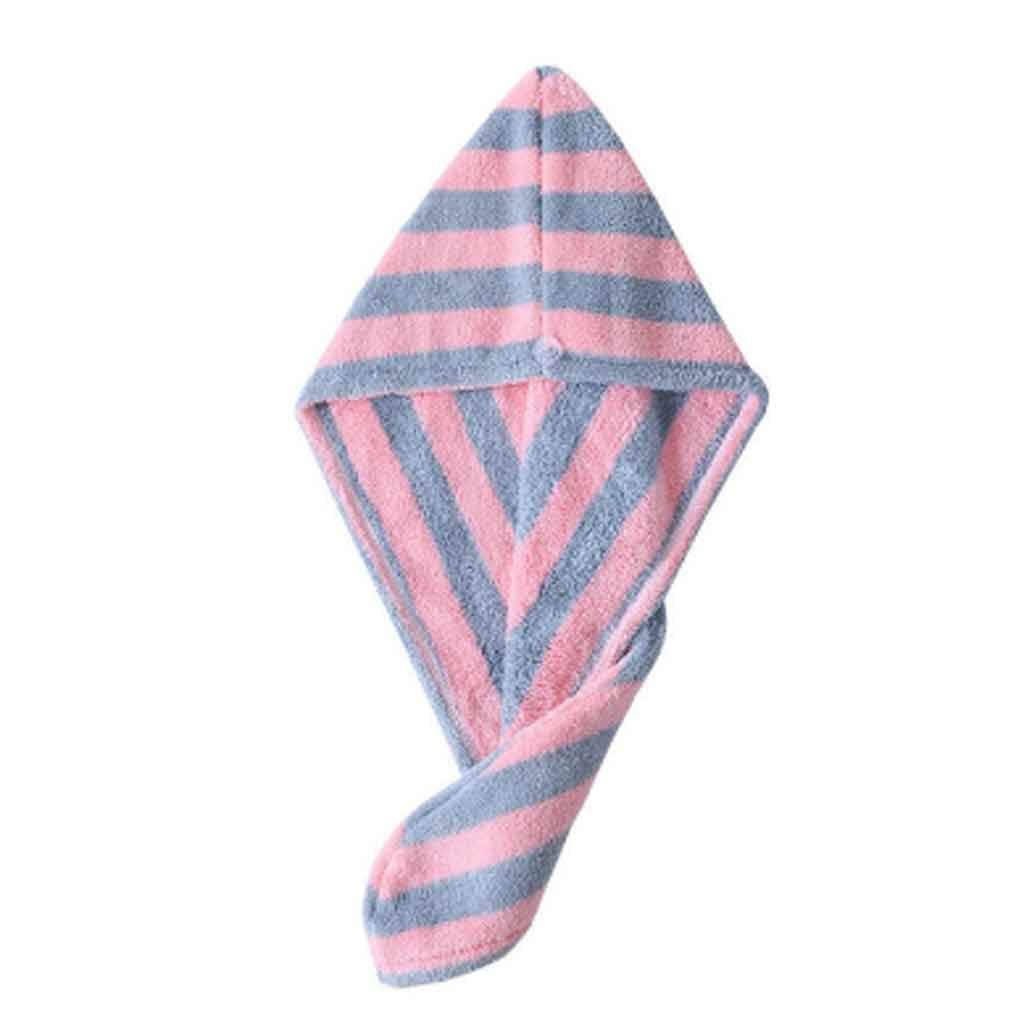 MDHCOP Microfiber Hair Towel, Magic Microfiber Hair Fast Drying Dryer Towel Quick Dry Hat Bath Wrap(Blue+Pink)