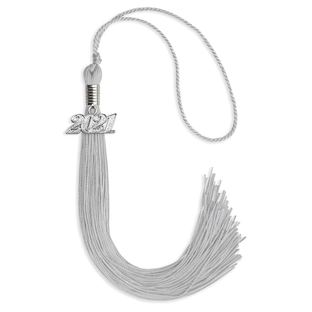 Endea Graduation Single Color Tassel with Silver Date Drop (Silver, 2021)