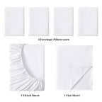 Bysure Hotel Luxury Bed Sheets Set 6 Piece(Full, White) - Super Soft 1800 Thread Count 100% Microfiber Sheets With Deep Pockets,