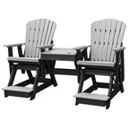 American Furniture Classics Balcony Height Table Double Glider, Light Gray & Black