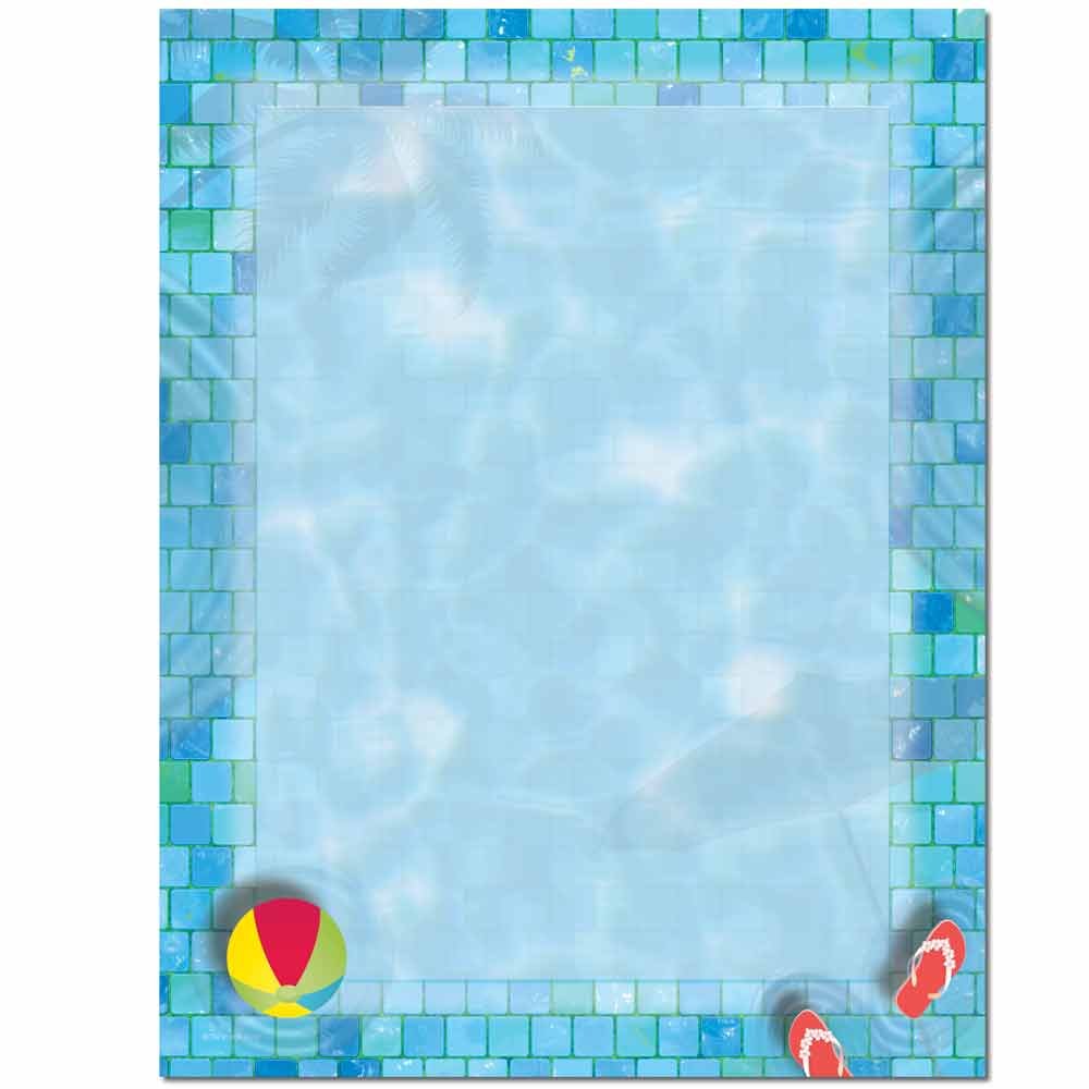 Swimming Pool Letterhead Laser & Inkjet Printer Paper, 100 Pack