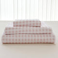 NSNLGSGC Pink Gingham Queen Sheet Set, Soft Brushed Microfiber Plaid Queen Bed Sheets, 4-Pieces Grid Sheet Set with Deep Pocket