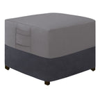 Easy-Going Outdoor Ottoman Cover, Waterproof Patio Ottoman Cover, Heavy Duty Outdoor Furniture Cover With Padded Handles (33'X33'X17', Gray/Dark Gray)