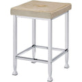 Acme Raine Velvet Upholstery Square Counter High Stool in Beige and Chrome