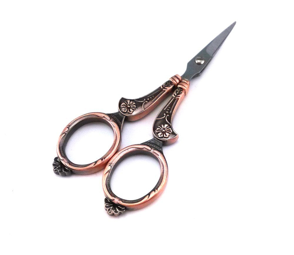 Yueton Vintage European Style Needlework Embroidery Scissors (Copper)