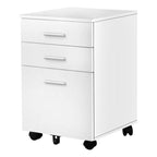 Monarch Specialties I 7780 File Cabinet, Rolling Mobile, Storage Drawers, Printer Stand, Office, Work, Laminate, White, Contemporary, Modern