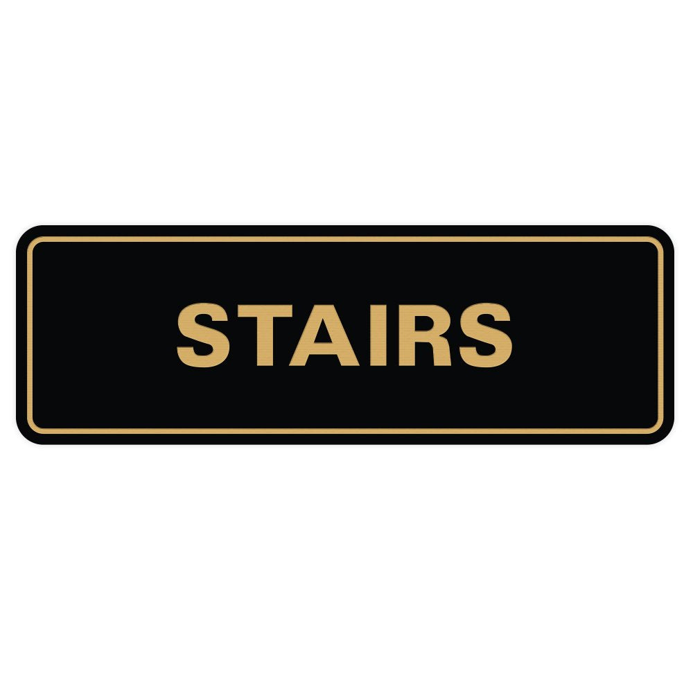 Standard Stairs Sign - Black/Gold - Medium