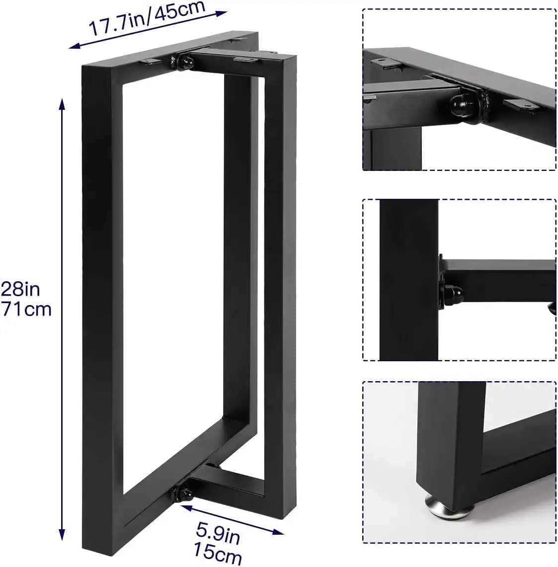 Pramukh Fashion Metal Table Legs |Heavy Duty Desk Legs |Industrial Furniture Legs For Dinning Table, Computer Table, Office Tabl