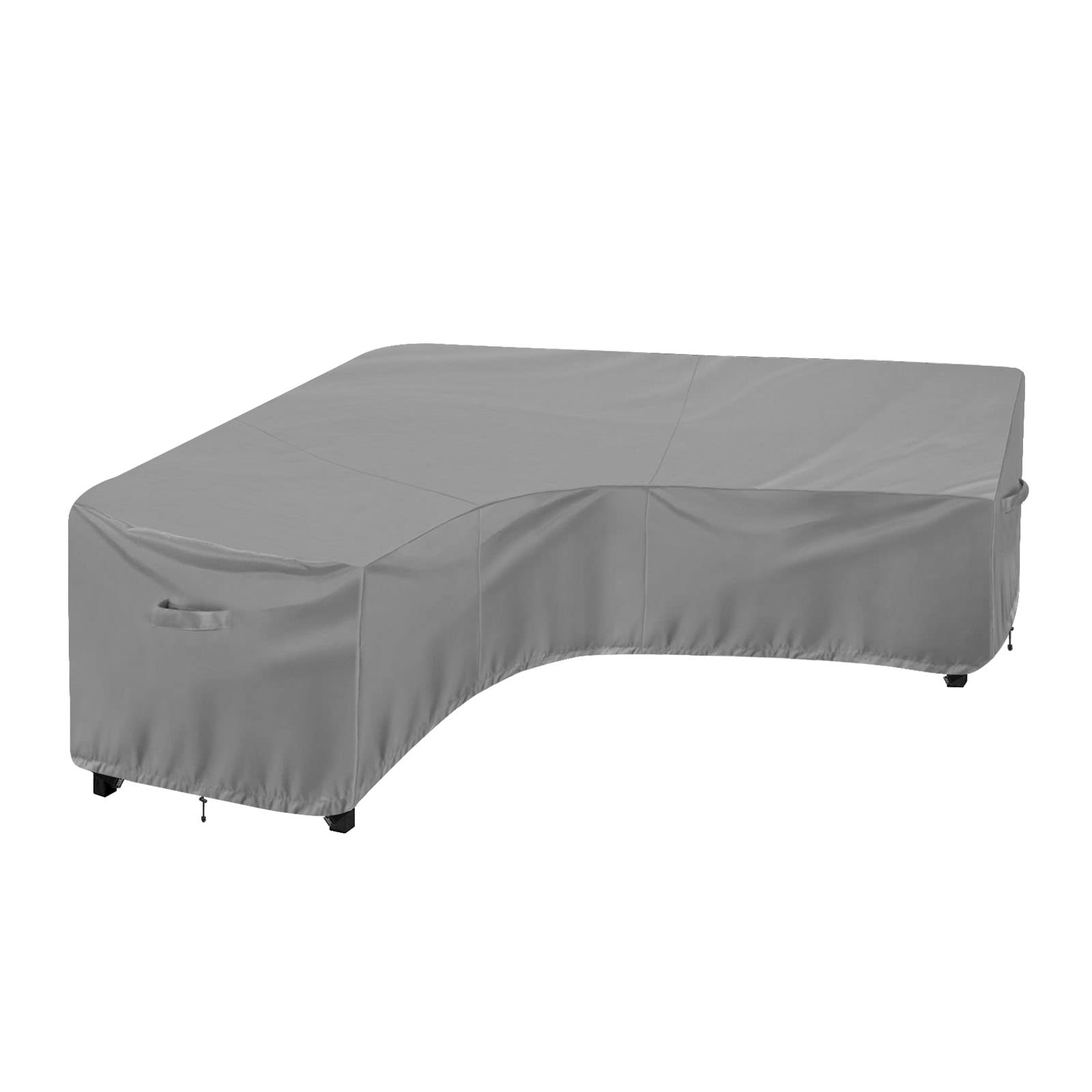 Outdoorlines Waterproof Outdoor Patio Sectional Cover - Uv Resistant & Windproof V-Shaped Patio Furniture Covers For Deck, Lawn And Backyard, 420D Heavy Duty Couch Cover 89' L (On Each Side) Gray