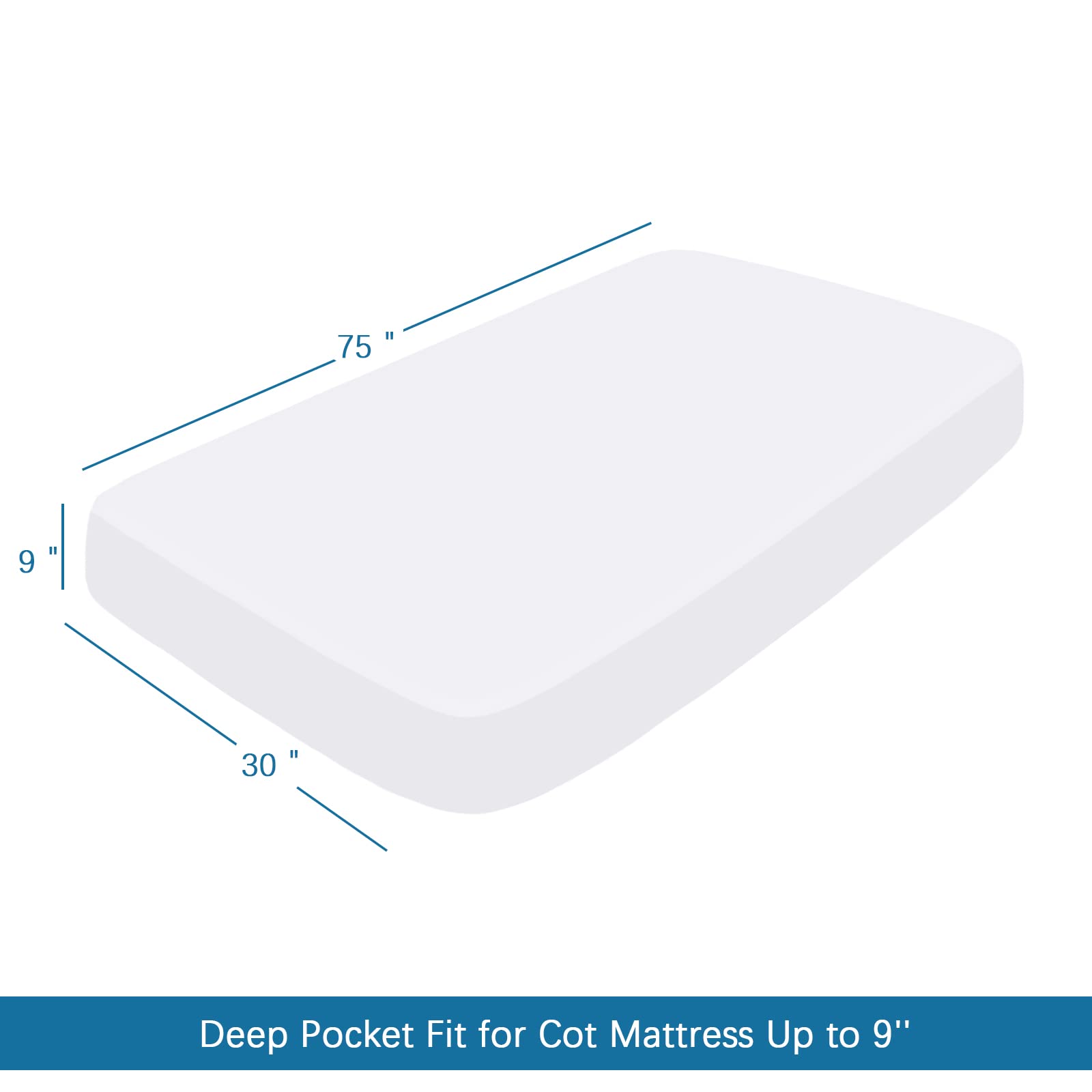 Springspirit Cot Sheets 30'' X 75'' X 9'', 4 Piece Cot Sheet Set, Cot Size Fitted Sheets With Narrow Twin/Camp Bunk/Rvs Bunk/Gue