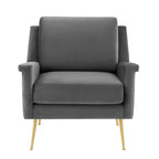 Modway Chesapeake Performance Velvet, Armchair, Gold Gray