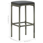 vidaXL Patio Bar Set 5 Piece, Outdoor Bar Table and Stools with Wood Tabletop, Patio Furniture Set with Cushions, Dining Set for Garden, Farmhouse, Gray