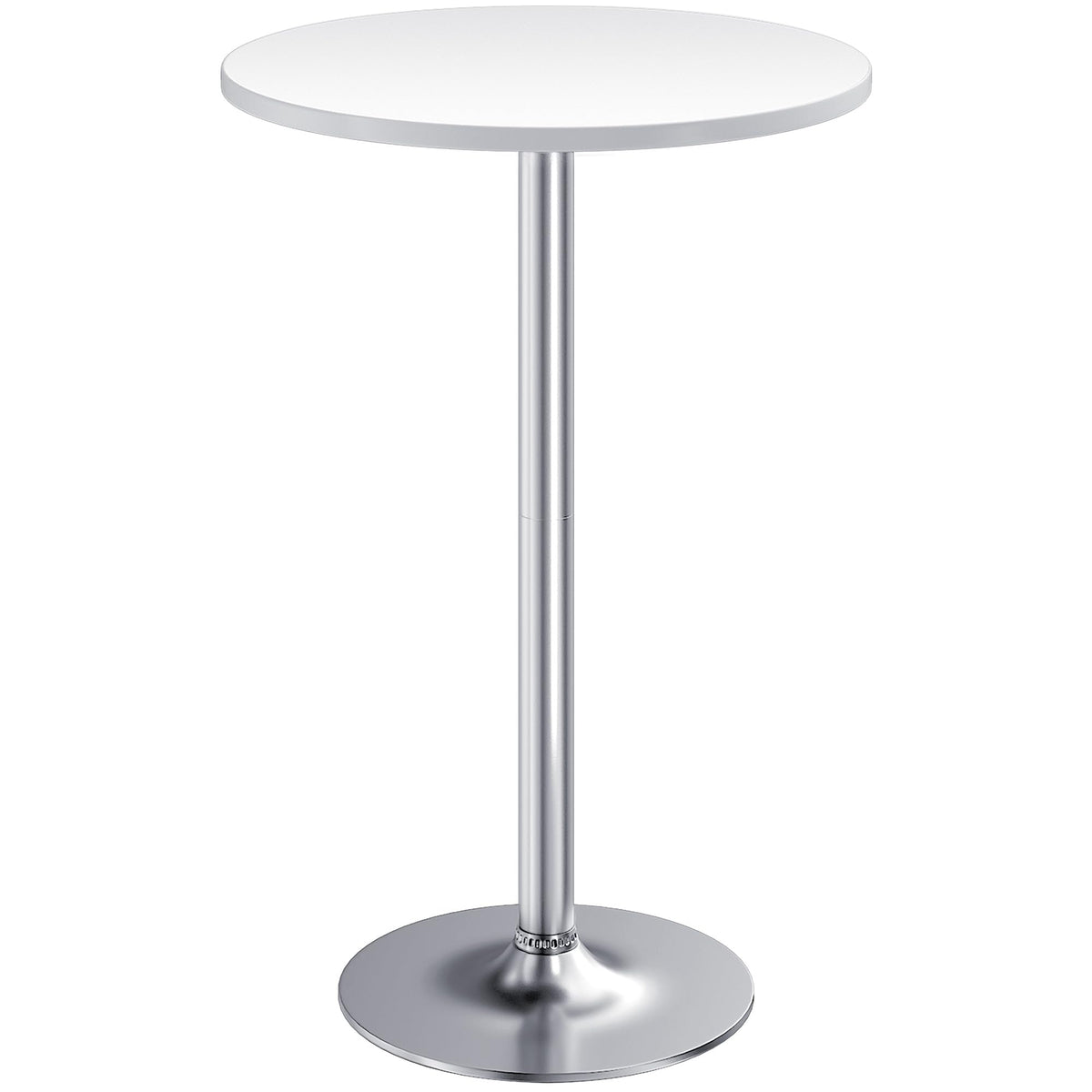 Furmax Bistro Pub Table Round Bar Height Cocktail Table Metal Base Mdf Top Obsidian Table 23.8-Inch Top, 39.5-Inch Height (White-2, 1-Pack)