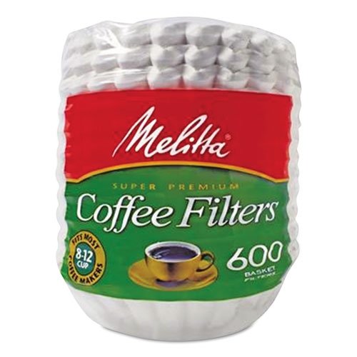 Coffee Filters, Paper, Basket Style, 8 to 12 Cups, 600/Carton
