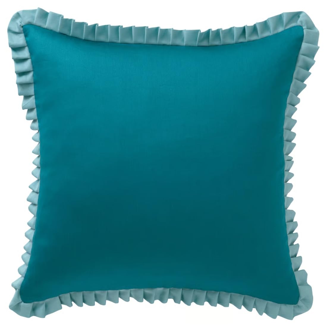 Ikea GokvLl Cushion Cover, Blue With Ruffled Trim, 50 X 50 Cm, Cotton