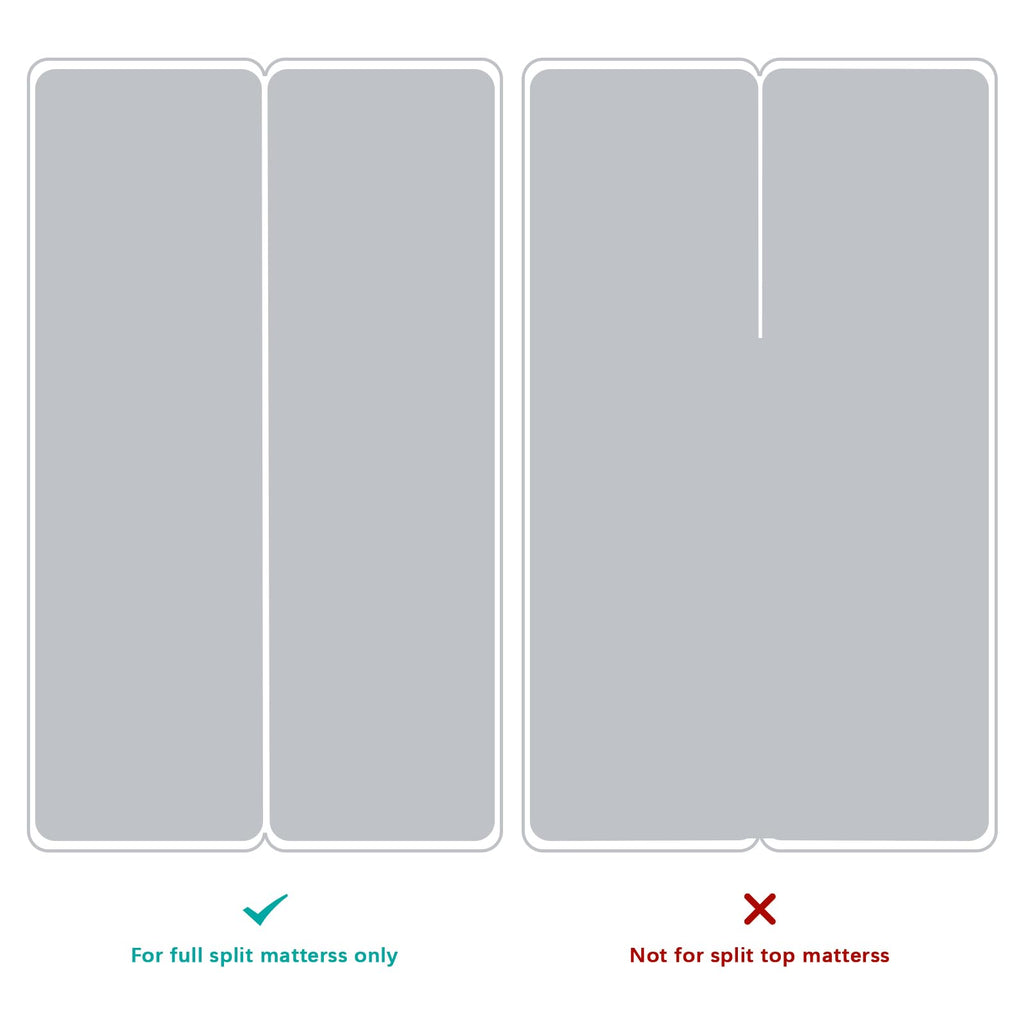 Split King Mattress Protector Pad Waterproof Quilted, Breathable & Cooling Split King Mattress Topper Cover Fitted For Adjustabl